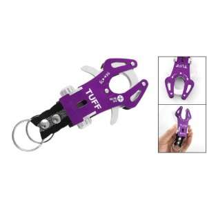   Purple Spring Clip Aluminum Carabiner Hook Dual Keyring Key Holder