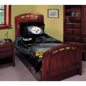  Pittsburgh Steelers Comforter Set   Twin Bed Sports 
