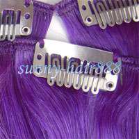 18 7pcs Clips In Straight Human Remy Hair Extensions#LILA/light 