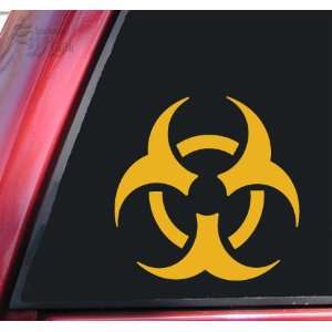 Biohazard Symbol Vinyl Decal Sticker   Mustard