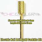 Pro Electric Nail File Drill Gold Carbide Bit Model #A 