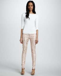Skinny Fitted Print Jeans  