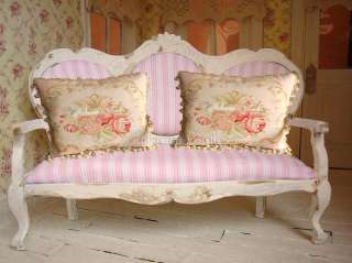   Chic Aubusson Pillow FADED SUBTLE PINK French Chair Bed Sofa Castle