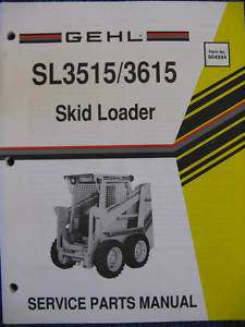 Gehl 3515 3615 Skid Steer Loader Parts Catalog Manual  