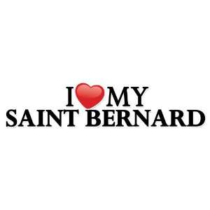  Dog Bumper Sticker   I love (heart) my Saint Bernard Automotive