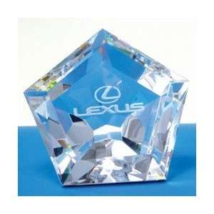  5271    STARFIRE GLASS PENTAGON STAR PAPERWEIGHT