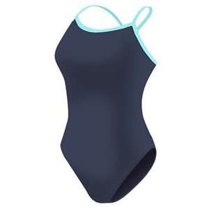   Solid Piped Thin Strap Competition Swimwear