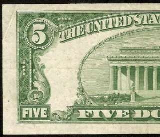 1953 $5 DOLLAR BILL SILVER CERTIFICATE BLUE SEAL NOTE Fr 1655 EF++ 