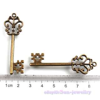   Antique Bronze Butterfly Key Pendants Lot 58x18mm Vintage Charm 141372