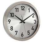 large brushed metal contemporary wall clock with sweep motion second