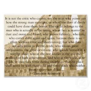  Man in the Arena Theodore Roosevelt Posters