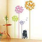 Colorful Butterfly Tree Cat Art Mural Wall Vinyl Sticker Wall Decal 