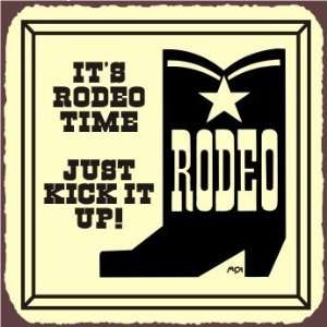  Its Rodeo Time Vintage Metal Art Western Cowboy Retro Tin 