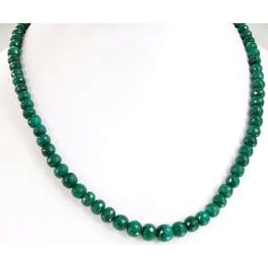   Faceted Green Emerald Beaded Designer Handmade Necklace Jewelry