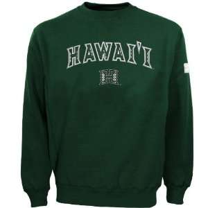  Hawaii Warriors Green Automatic Crew Sweatshirt Sports 