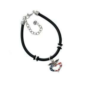    Patriotic Angel Heart Black Charm Bracelet [Jewelry] Jewelry