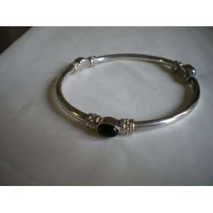    925 Sterling Silver & Black Onyx Bracelet  