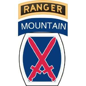  US Army 10th Infantry Division Ranger Tab Patch Decal 