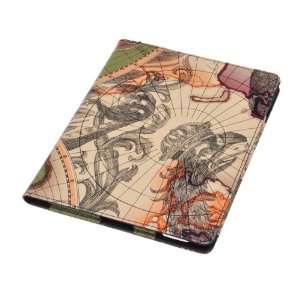  Global Map Pattern Protective Faux Leather Cover Case w 