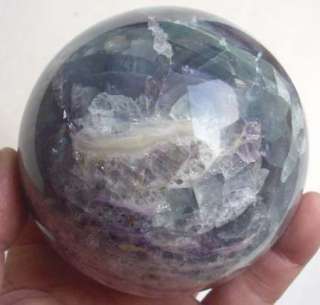 Natural Green Blue Purple Rainbow Fluorite Crystal Spheres Polished 