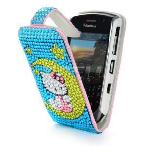   BLUE HELLO KITTY LEATHER BLING CASE FOR BLACKBERRY 8900 Electronics