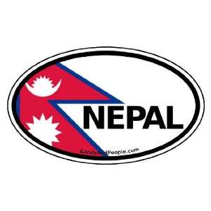 Nepal Flag Car Bumper Sticker Decal Oval