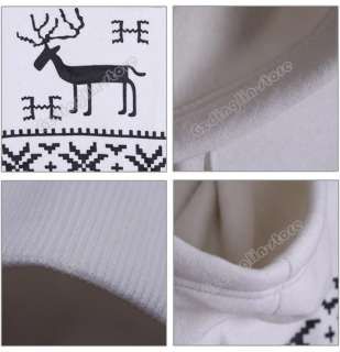 Fashion Christmas Snowflake Deer Hoodie Sweatshirt Coat Warm Top 