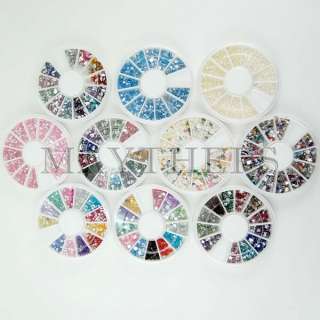 20 Diff Wheel Rhinestones Fimo Pearl Bead Nail Art Decoration  