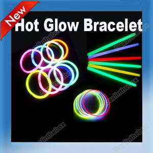   Color Hot Glow Stick Bracelet Halo Necklaces Neon Party 100Pcs  