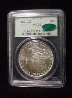   Carson City Slab 1882 CC Morgan Silver Dollar PCGS MS 65 & CAC  