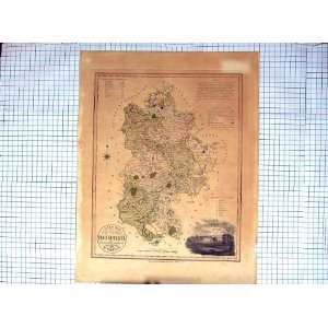  1818 Antique Map Bedford Luton Dunstable Woburn Abbey 