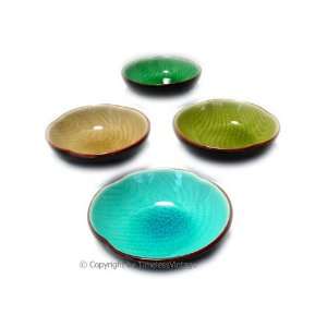 Set 4 Multi Color Japanese Asian Rice Bowls / Gift Boxed  
