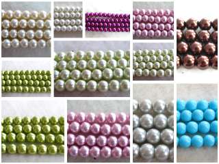 100 Glass Pearl Round Loose Beads 8mm 10 Colors BDA1 10  