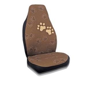 Dog Doggie Puppy Dog Paw Prints 4 pc Set Bucket Seat Covers (Brown 