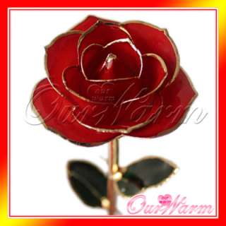Gold Plated Real Red Rose Flower Valentines day Gift  