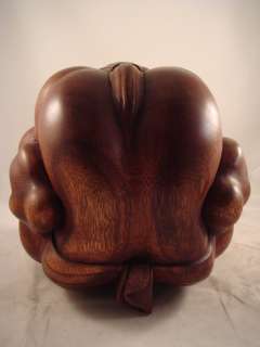 Hand Carved Suar Wood Weeping Yogi Monk/Buddha Sculpture