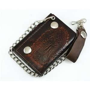  Mens Brown Leather Wallet with Chain CNW56 Everything 