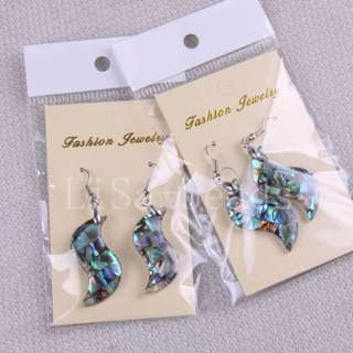 New Zealand Abalone Shell Beads Dangle Earrings LU173  