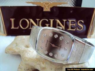   ORIGINAL WITTNAUER (LONGINES) GENEVE MENS WATCH 12 REAL DIAMOND DIAL
