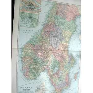  Norway & Sweden South BaconS Maps 1893 Stockholm