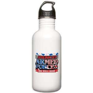 Stainless Water Bottle 1.0L American Armed Forces Army Navy Air Force 