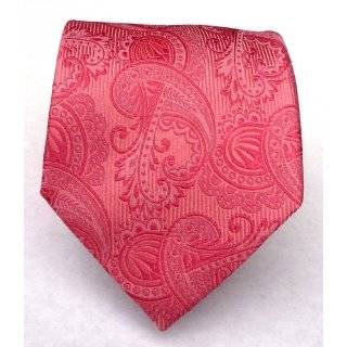  100% Silk Woven Solid Herringbone Coral Tie Clothing