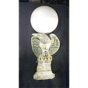   Antique Carved Alabaster Eagle Lamp Lighting