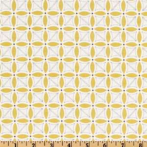 44 Wide Michael Miller Citron Gray Stitch Petal Citron Fabric By The 