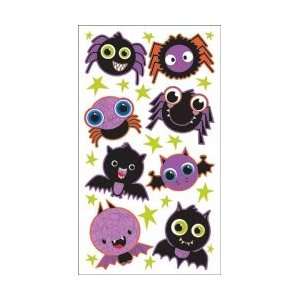   Halloween Stickers Bats and Spiders; 4 Items/Order Arts, Crafts