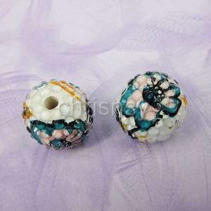 10pcs Beadings Craft Jewelry 20mm Flower Spacer Resin Glass Round 