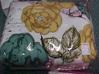 5pc TWIN Decree Comforter +2 Pillows, Ink n Pen,Modern,Pink,Teal Blue 