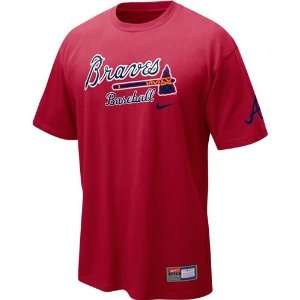  Atlanta Braves MLB Practice T Shirt (Red) Sports 