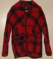Woolrich Hunting Vtg 40s Red Plaid Wool Jacket 44  