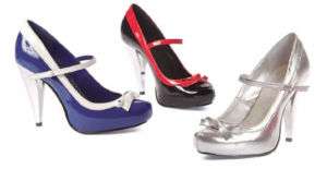 Ellie Shoes   MaryJanes w/Bow & Chrome Heel   476 Glam  